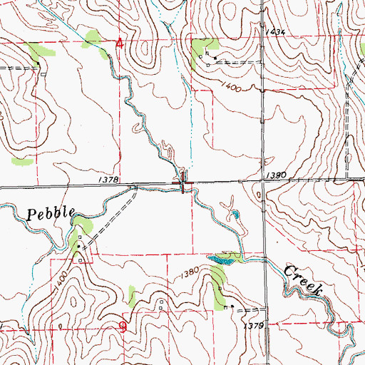 Topographic Map of North Branch Pebble Creek, NE
