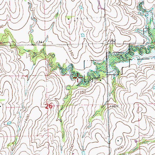 Topographic Map of North Branch Salt Creek, NE