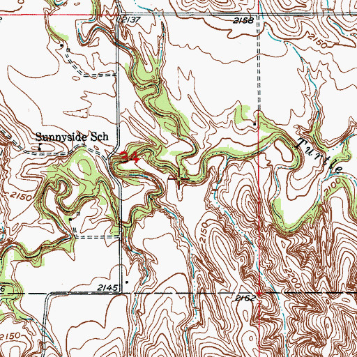 Topographic Map of North Branch Turtle Creek, NE