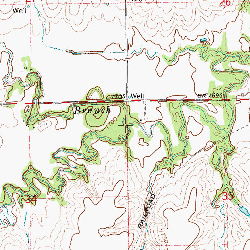 Topographic Map of North Branch West Fork Big Blue River, NE