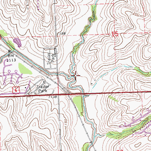 Topographic Map of North Branch West Papillion Creek, NE