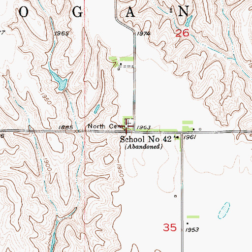 Topographic Map of North Cemetery, NE