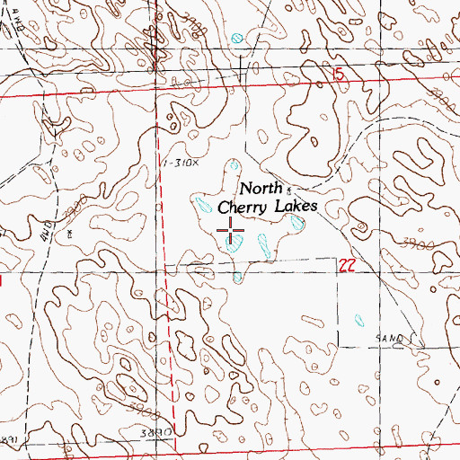 Topographic Map of North Cherry Lakes, NE