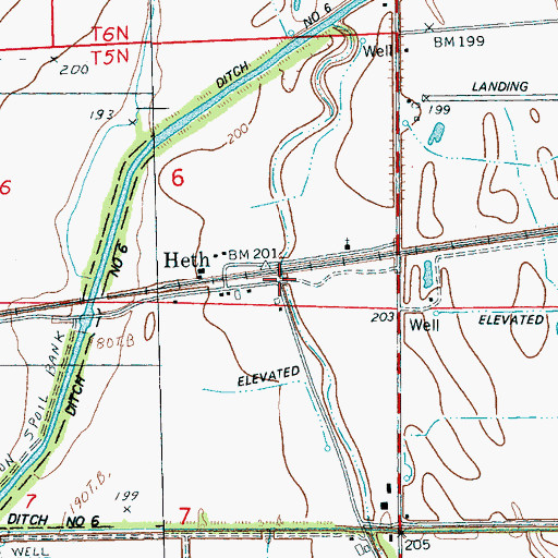 Topographic Map of Heth, AR