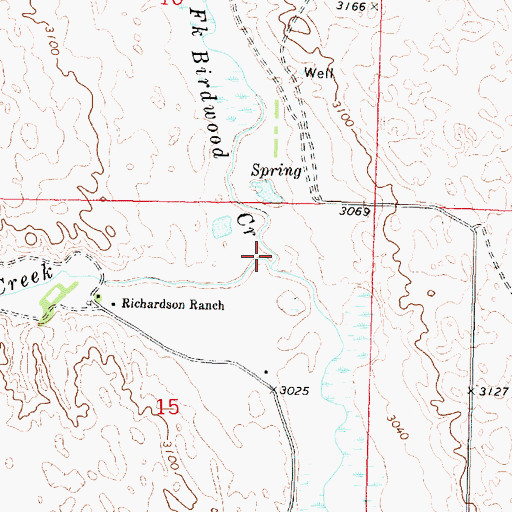 Topographic Map of North Fork Birdwood Creek, NE