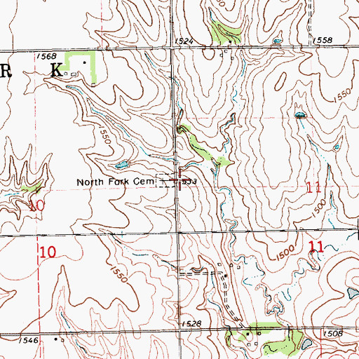 Topographic Map of North Fork Cemetery, NE