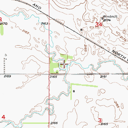 Topographic Map of North Branch Elkhorn River, NE