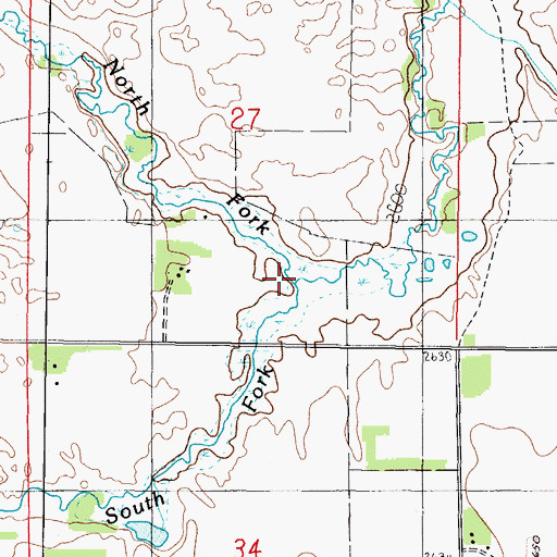 Topographic Map of North Fork Plum Creek, NE