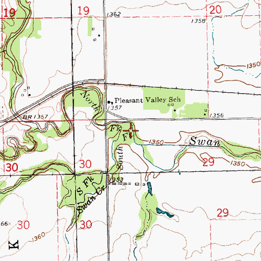 Topographic Map of North Fork Swan Creek, NE