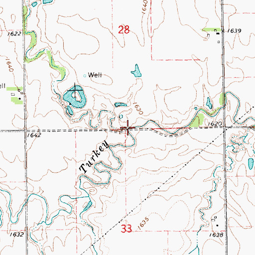 Topographic Map of North Fork Turkey Creek, NE