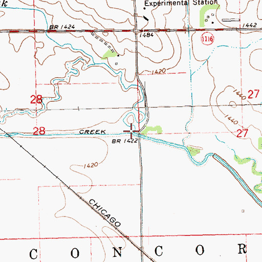 Topographic Map of North Logan Creek, NE