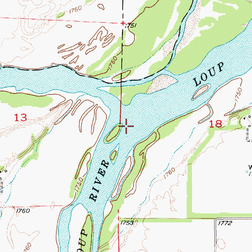 Topographic Map of North Loup River, NE