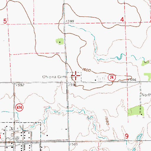 Topographic Map of North Lutheran Cemetery, NE