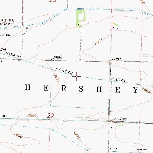 Topographic Map of North Platte Canal, NE