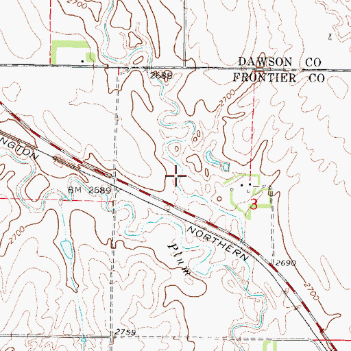 Topographic Map of North Plum Creek, NE
