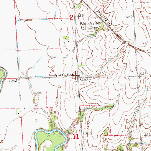 Topographic Map of North School, NE