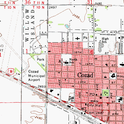 Topographic Map of North School, NE