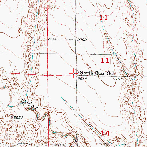 Topographic Map of North Star School, NE