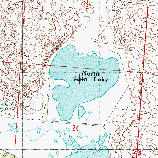 Topographic Map of North Twin Lake, NE