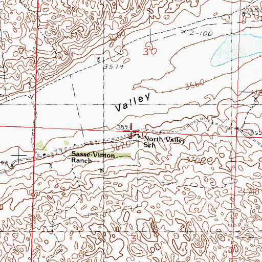 Topographic Map of North Valley School, NE
