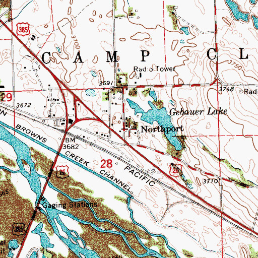 Topographic Map of Northport, NE