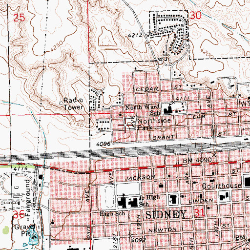Topographic Map of Northside Park, NE