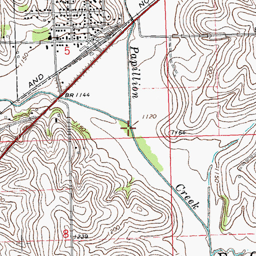 Topographic Map of Northwest Branch Papillion Creek, NE