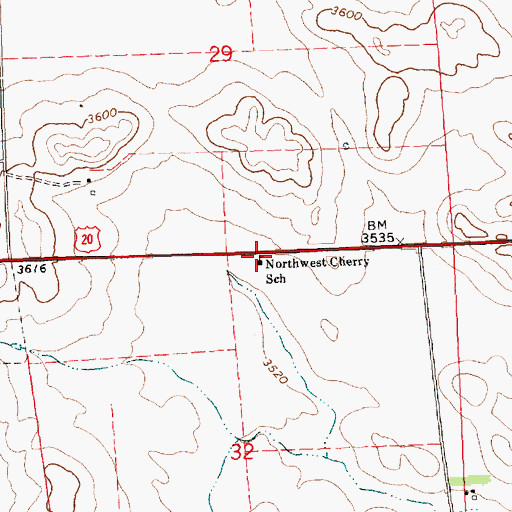 Topographic Map of Northwest Cherry School, NE