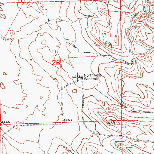 Topographic Map of Northwest Windmill, NE