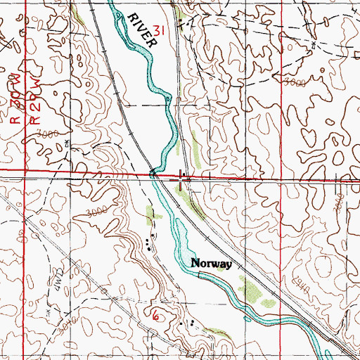 Topographic Map of Norway School, NE