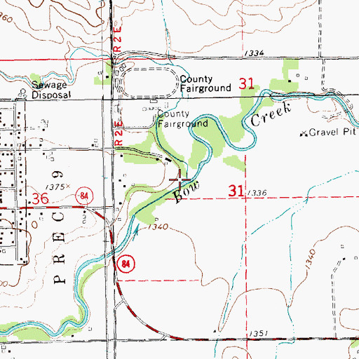 Topographic Map of Norwegian Bow Creek, NE