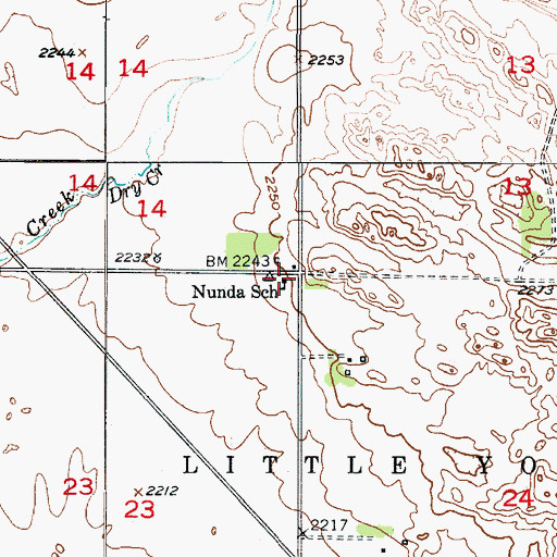 Topographic Map of Nunda School, NE