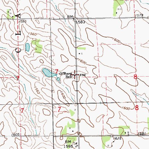 Topographic Map of O'Bara School, NE