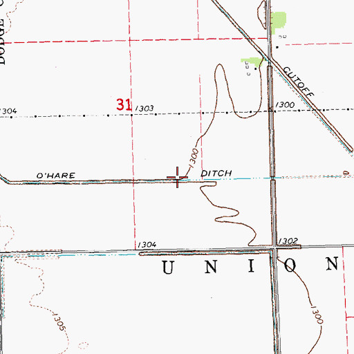 Topographic Map of O'Hare Ditch, NE