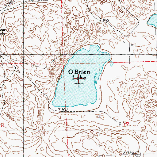 Topographic Map of O Brien Lake, NE