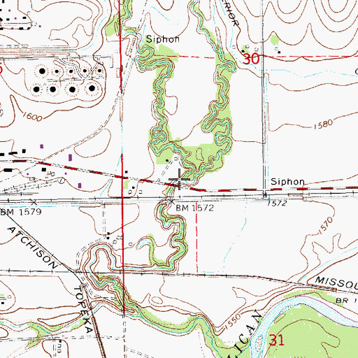 Topographic Map of Oak Creek, NE