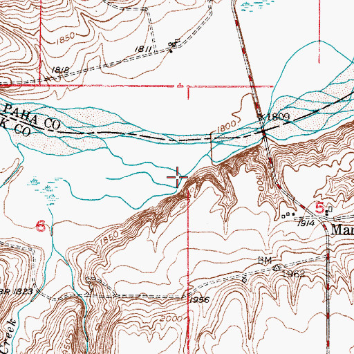 Topographic Map of Oak Creek, NE