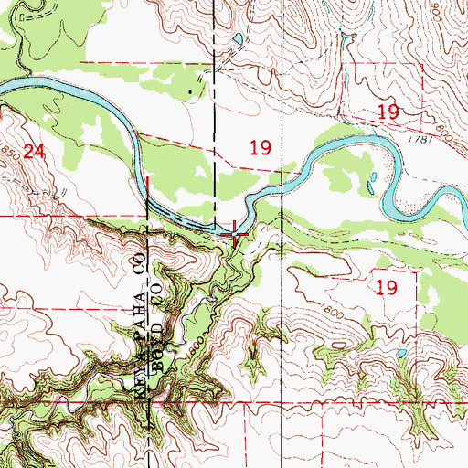 Topographic Map of Oak Creek, NE