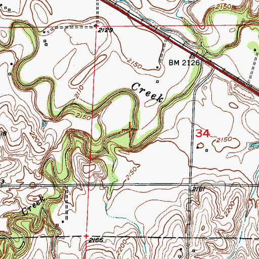 Topographic Map of Oak Creek, NE