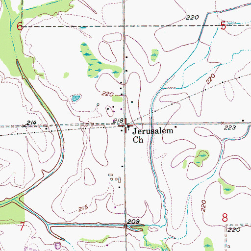 Topographic Map of Jerusalem Church, AR