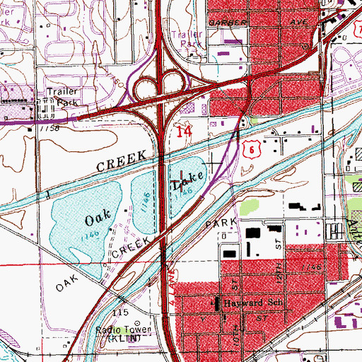 Topographic Map of Oak Lake, NE