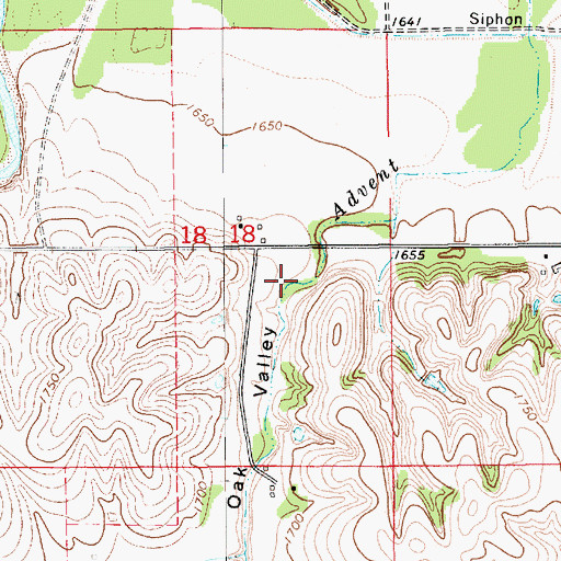 Topographic Map of Oak Valley, NE