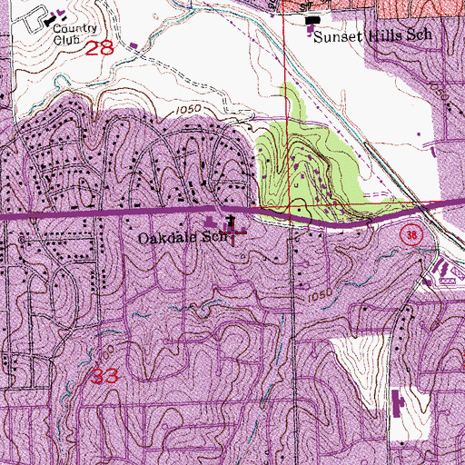 Topographic Map of Oakdale Elementary School, NE