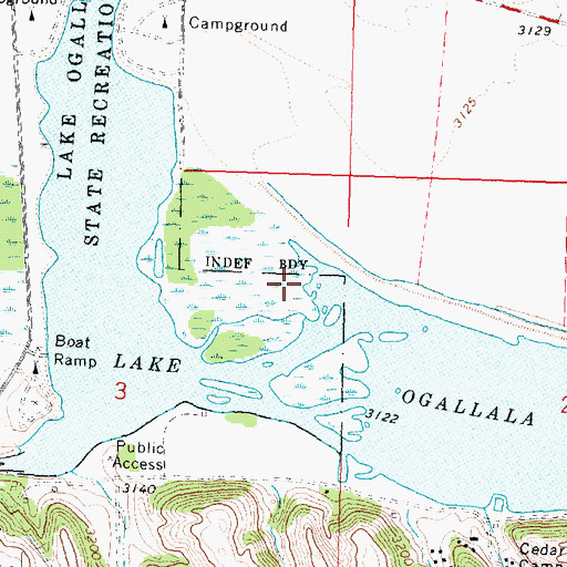 Topographic Map of Ogallala Lake, NE