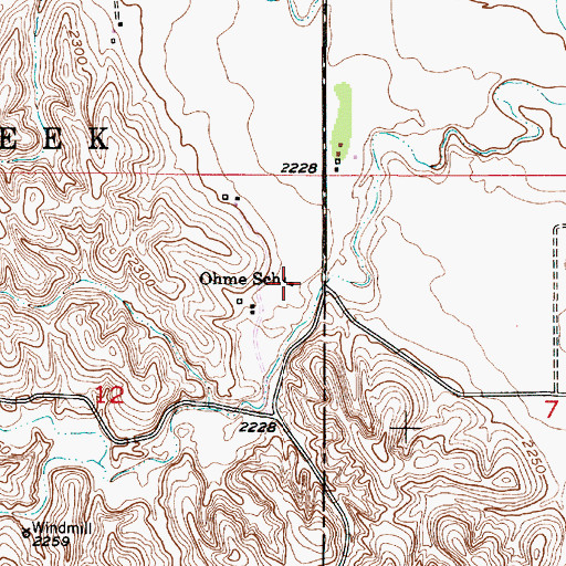 Topographic Map of Ohme School (historical), NE
