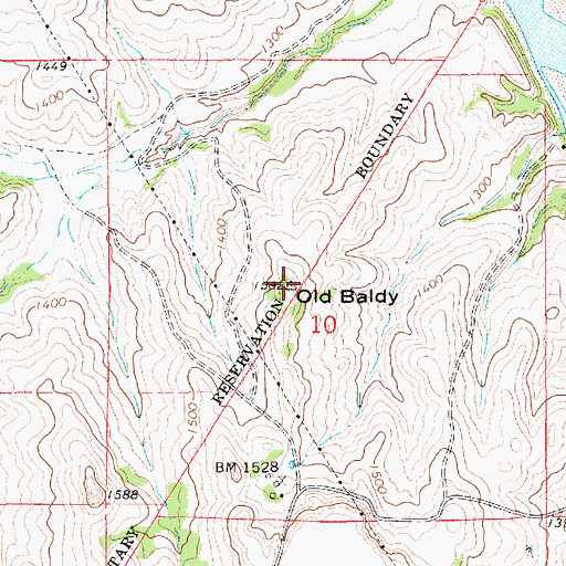 Topographic Map of Old Baldy, NE