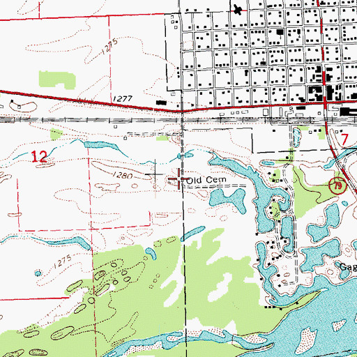 Topographic Map of Old Cemetery, NE