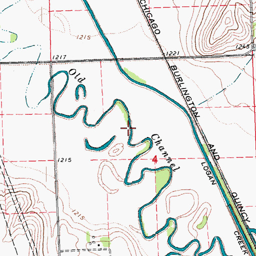Topographic Map of Old Channel Logan Creek, NE