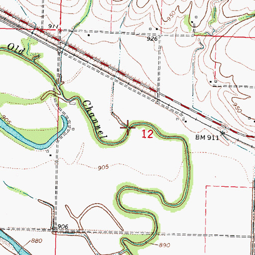 Topographic Map of Old Channel Big Nemaha River, NE
