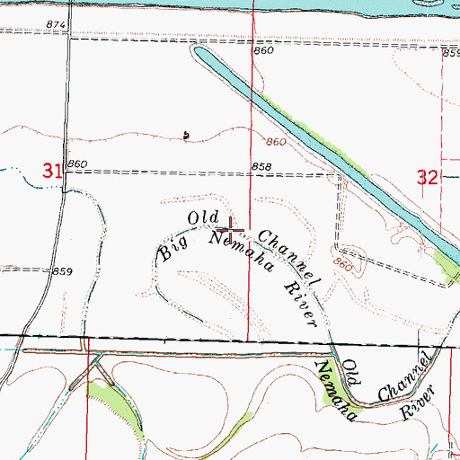 Topographic Map of Old Channel Big Nemaha River, NE